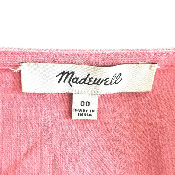 Madewell Button-Front Day Wide Leg Relaxed Jumpsuit Romantic Coral Womens Sz 00 - Picture 7 of 8